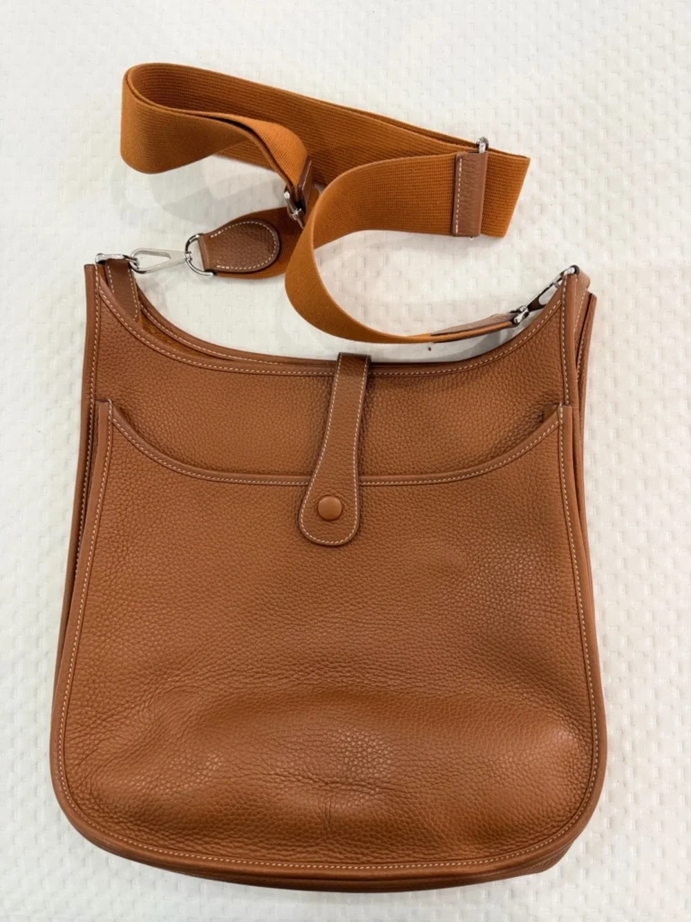Hermes Brown Evelyne Leather Crossbody Bag - Picture 4 of 13